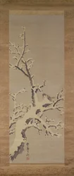 Spatz auf einem Baum im Schneesturm, ca. 1800